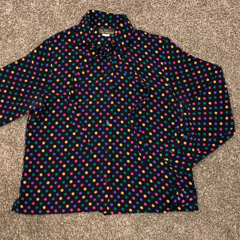 Sonja Ratay for San Andre Black Print Buttondown.